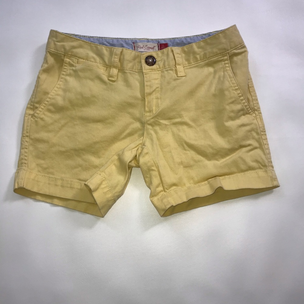 Red camel yellow chino shorts